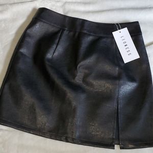 Black faux Leather Skirt